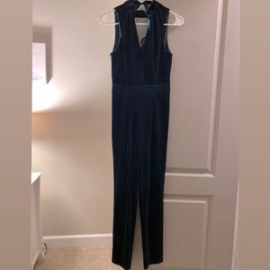 Dark Green Velvet Jumpsuit